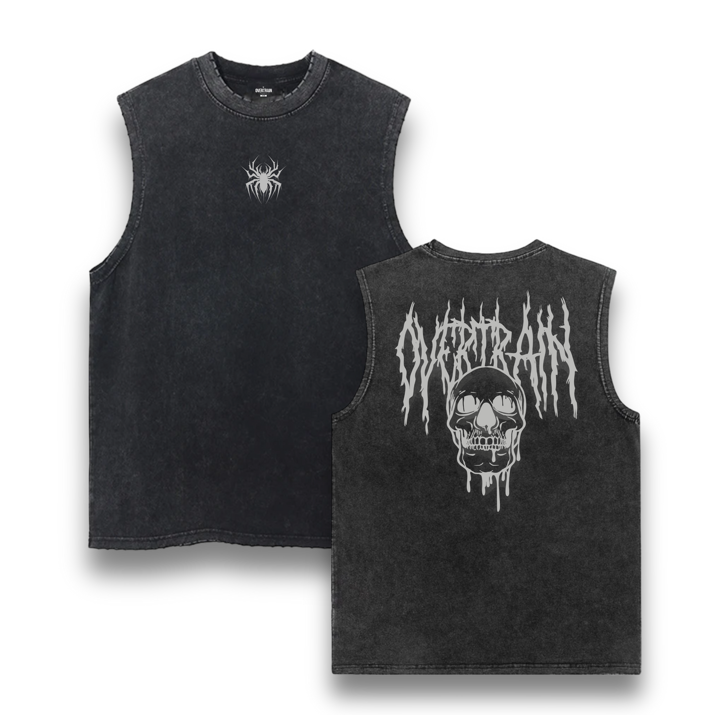 Skull Spider Washed Tank Top