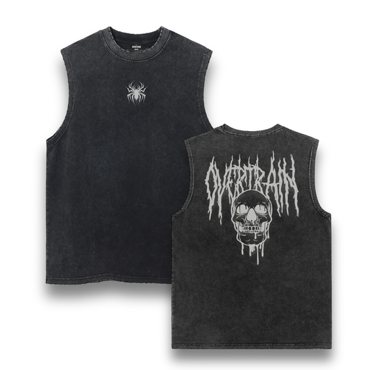 Skull Spider Washed Tank Top