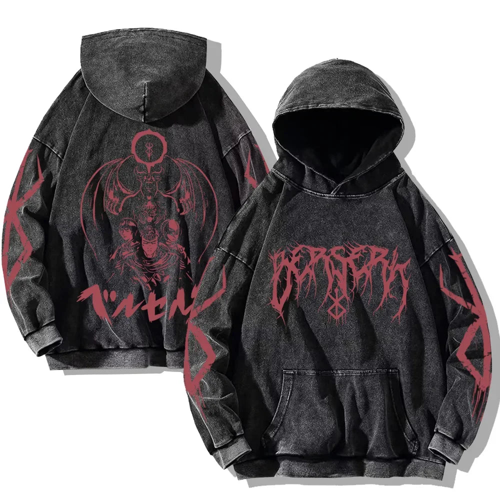 Berserk Washed Hoodie Oversized