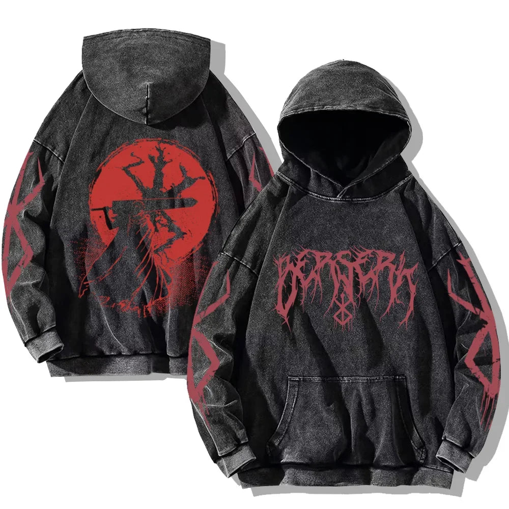 Berserk Washed Hoodie Oversized