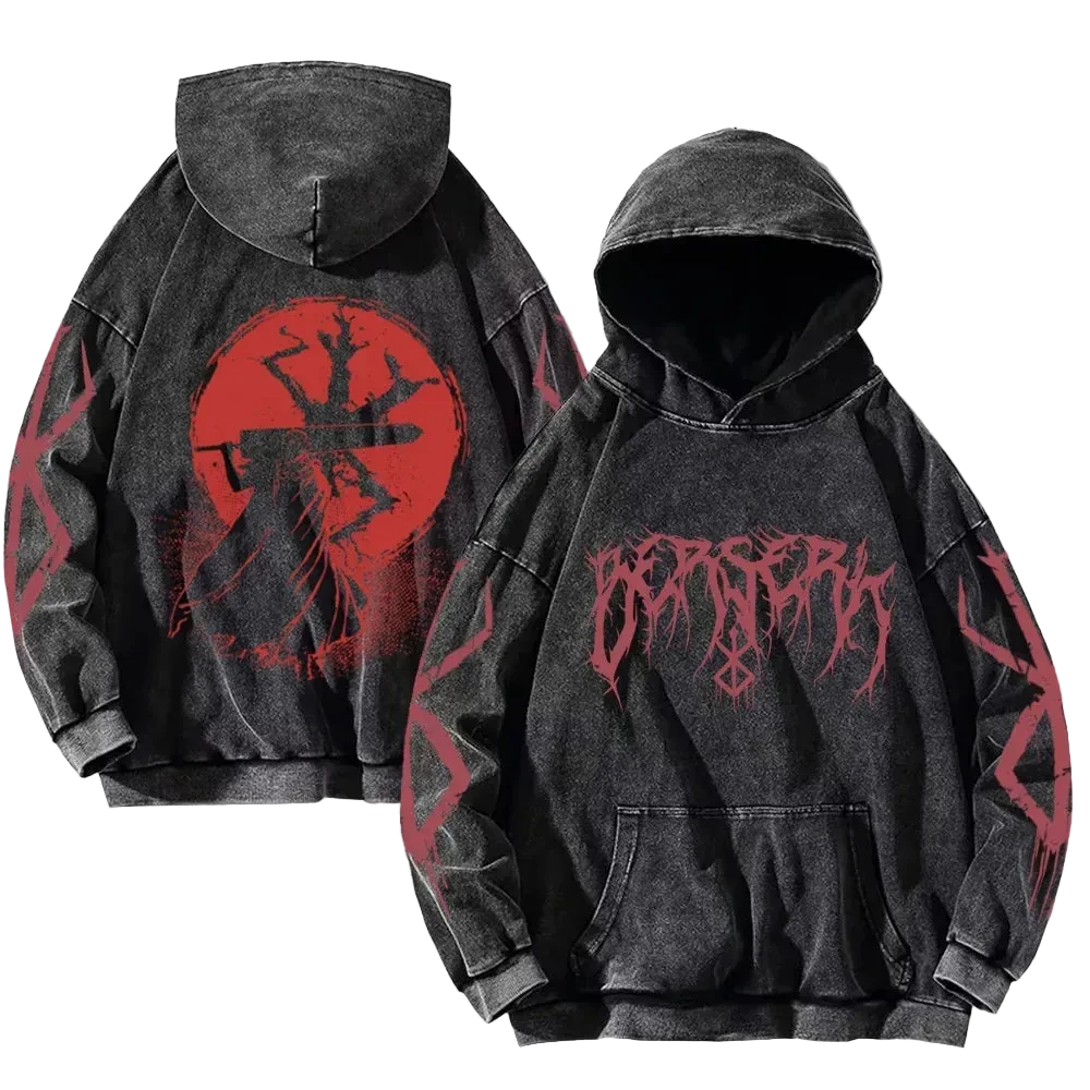 Berserk Washed Hoodie Oversized