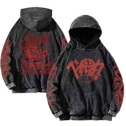 Berserk Washed Hoodie Oversized