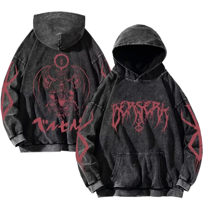 Berserk Washed Hoodie Oversized
