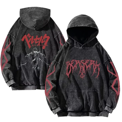 Berserk Washed Hoodie Oversized