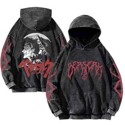 Berserk Washed Hoodie Oversized