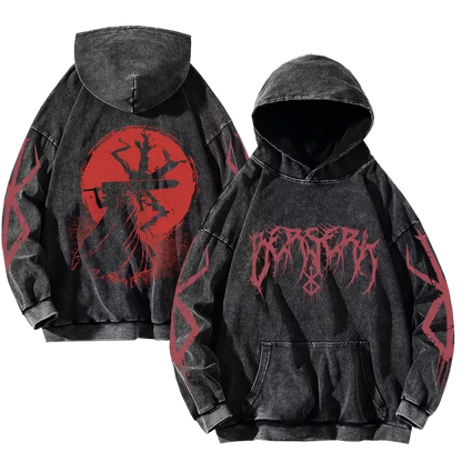Berserk Washed Hoodie Oversized